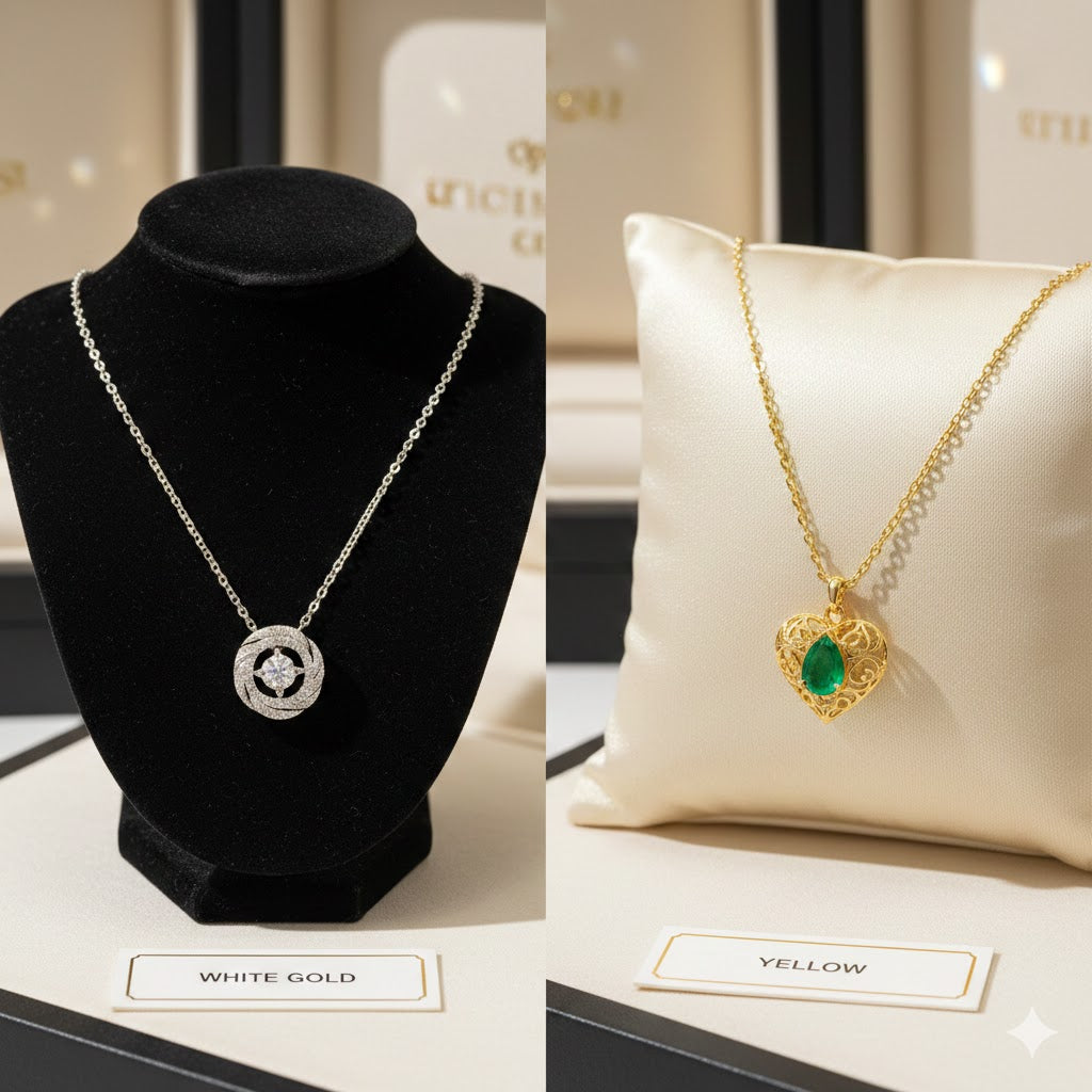white gold vs yellow gold necklace