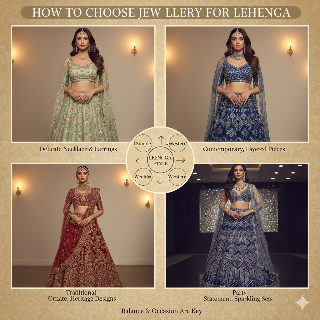 How to choose jewellery for lehenga