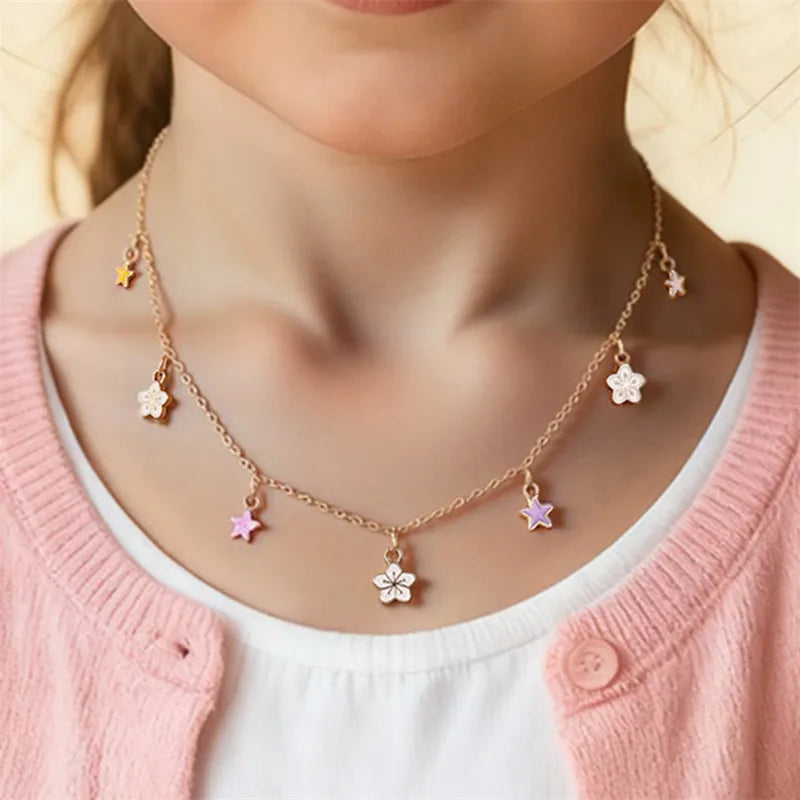 Floral Star Necklace With Bracelet & Earrings