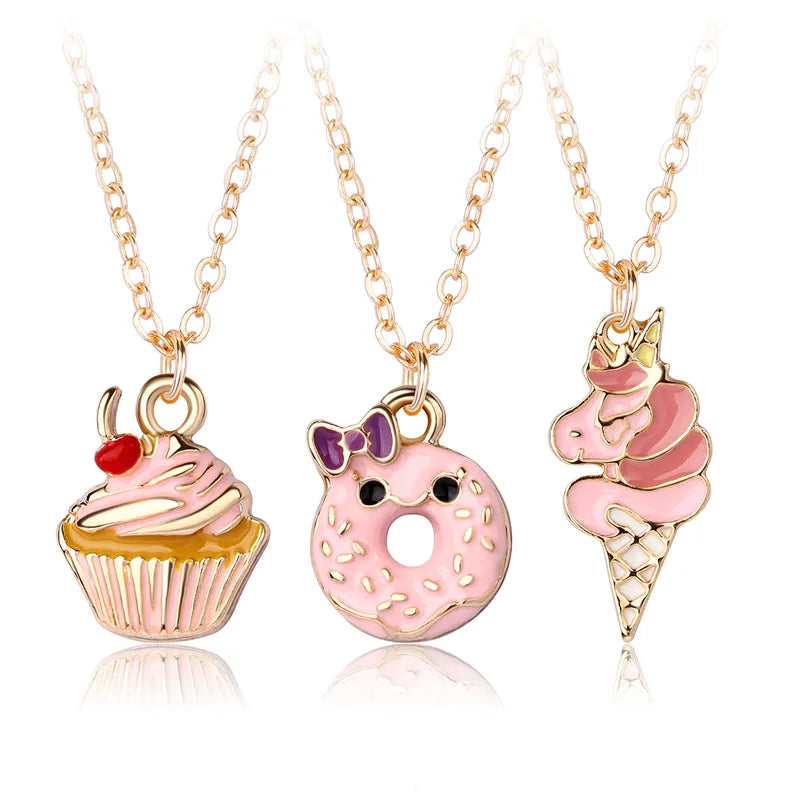 Girls Cute Dessert Necklace Set (Pack of 3)