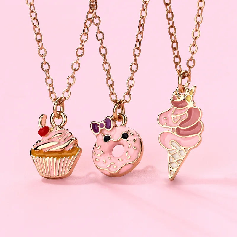 Girls Cute Dessert Necklace Set (Pack of 3)