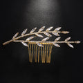 Gold Crystal Leaf Hair Comb
