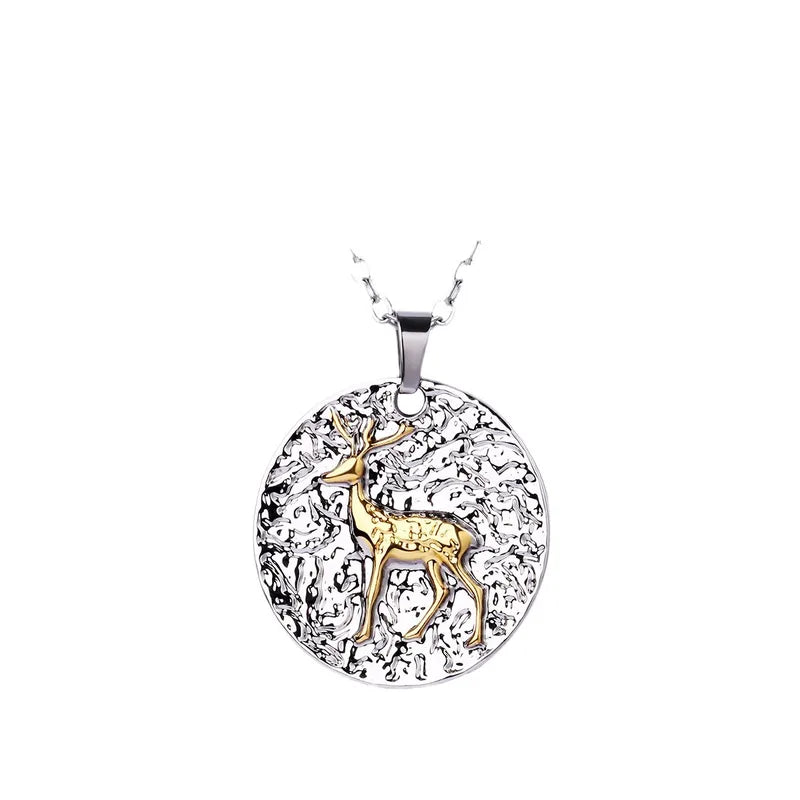 Kid's Deer Shape Alloy Plated Necklace
