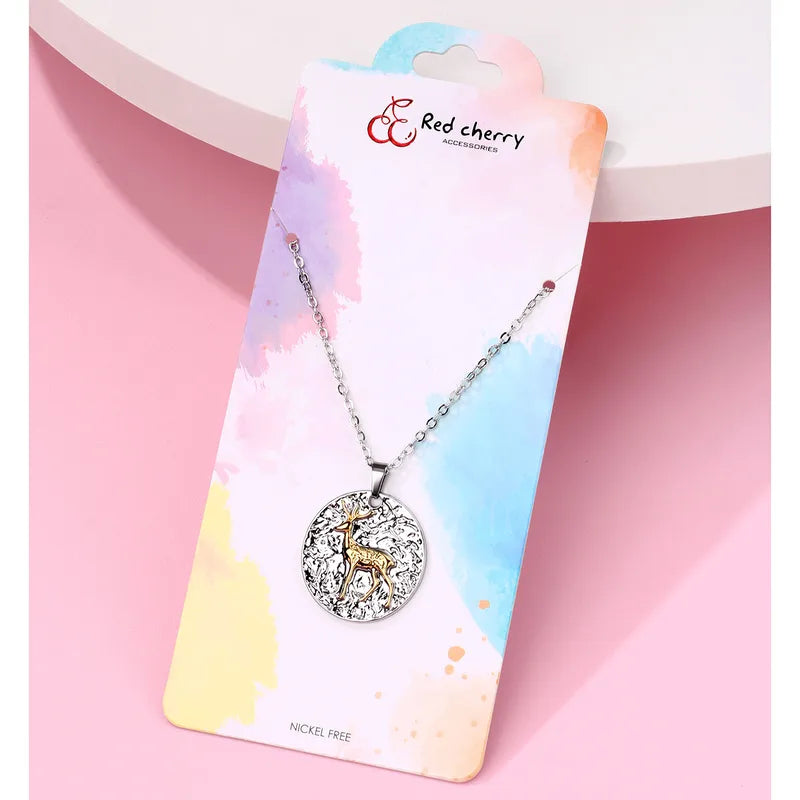 Kid's Deer Shape Alloy Plated Necklace