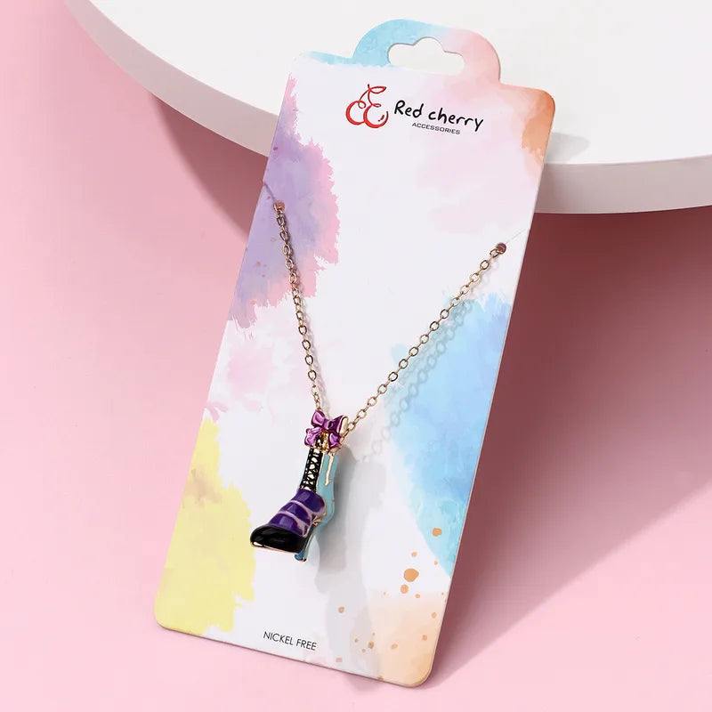 Kid's Girl Cinderella Sandal Chain Pendant Necklace