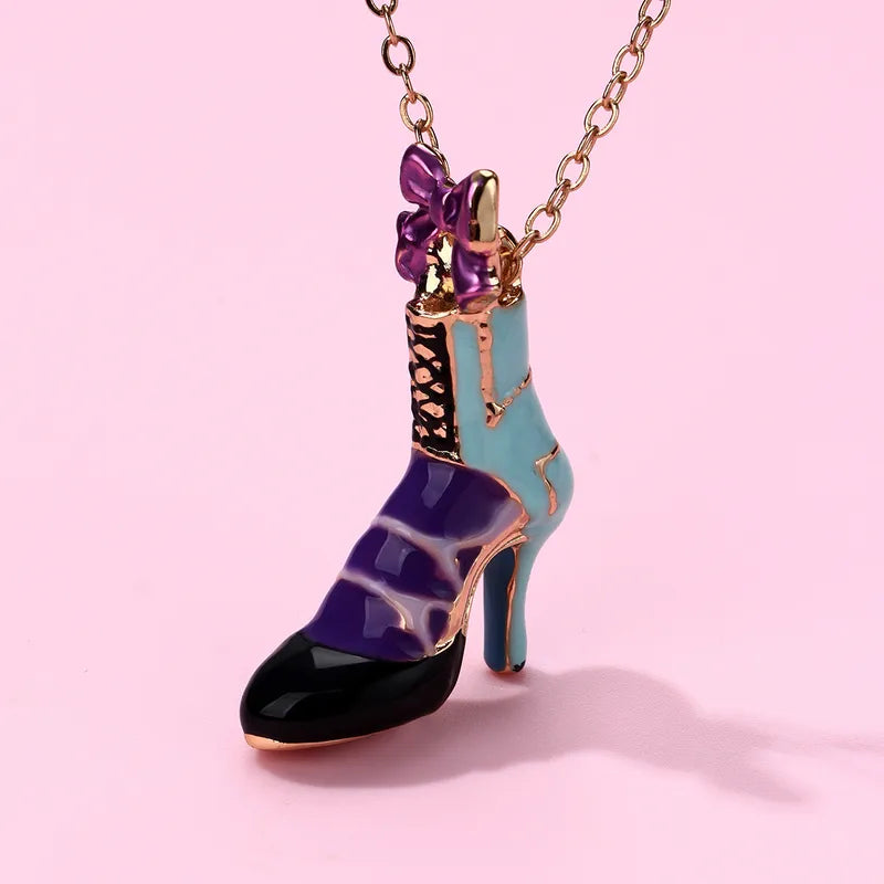 Kid's Girl Cinderella Sandal Chain Pendant Necklace