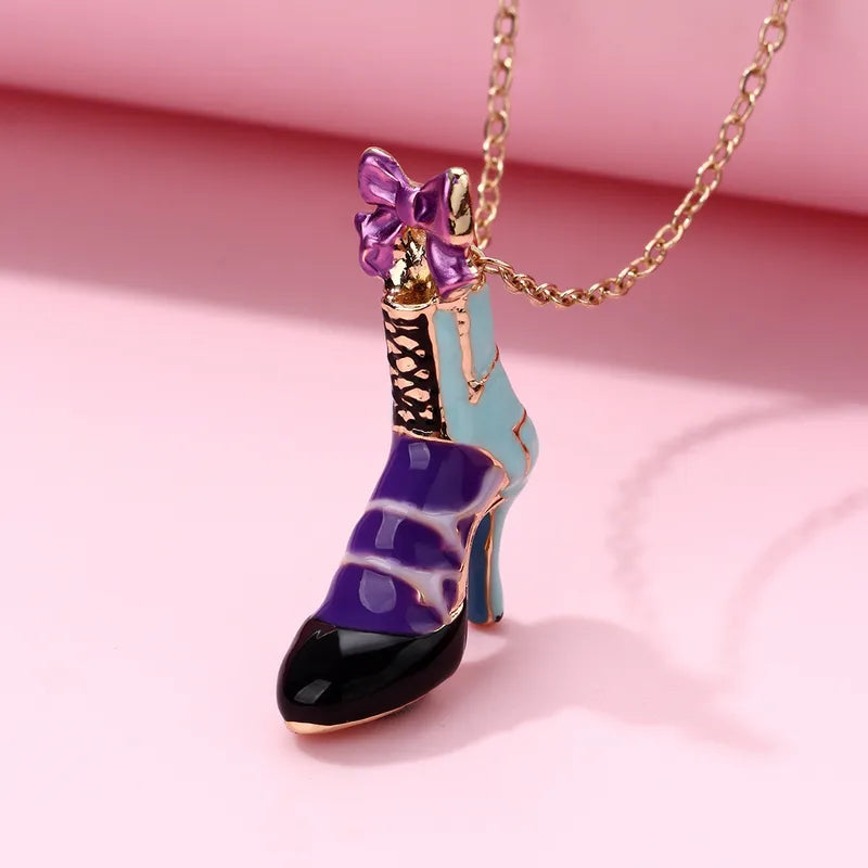 Kid's Girl Cinderella Sandal Chain Pendant Necklace