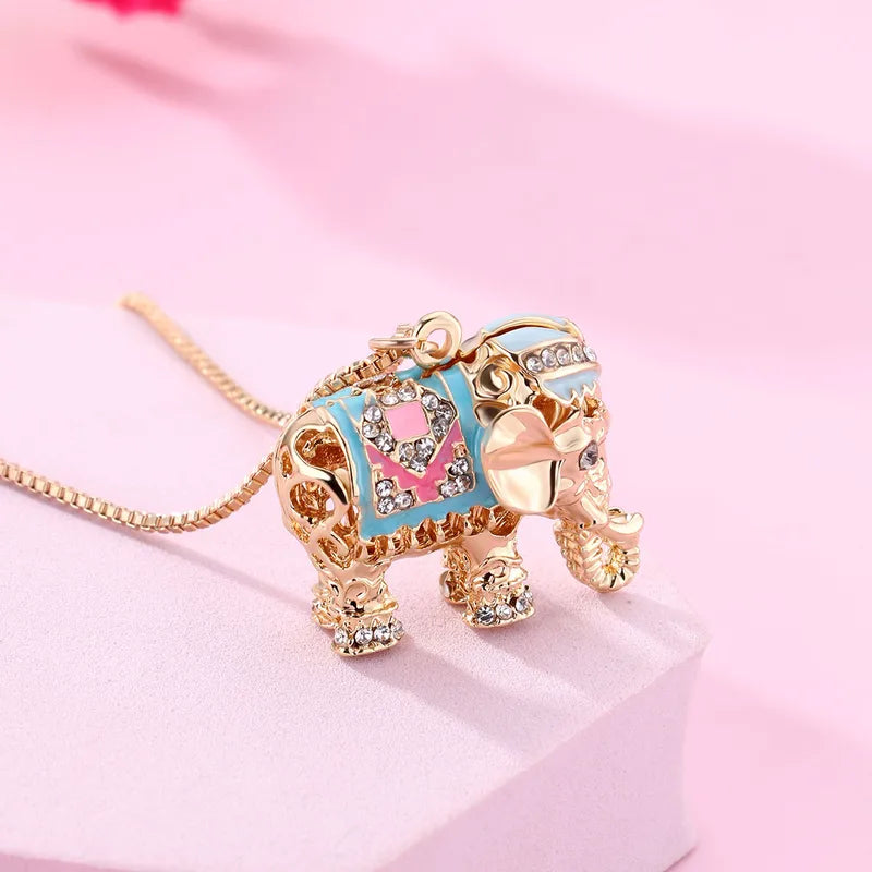 Kid's Girl Golden Elephant Shape Alloy Plated Necklace