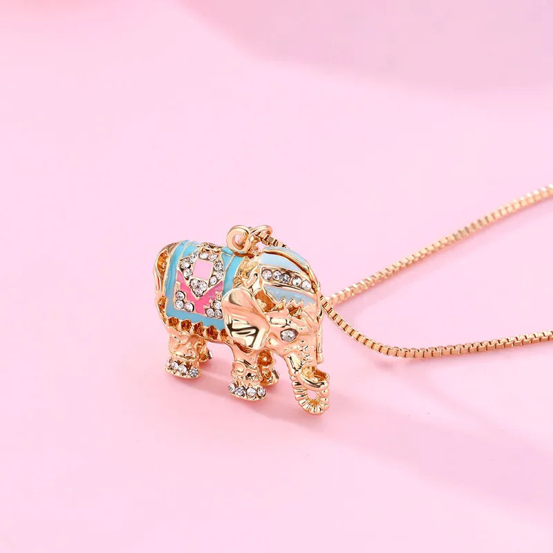 Kid's Girl Golden Elephant Shape Alloy Plated Necklace