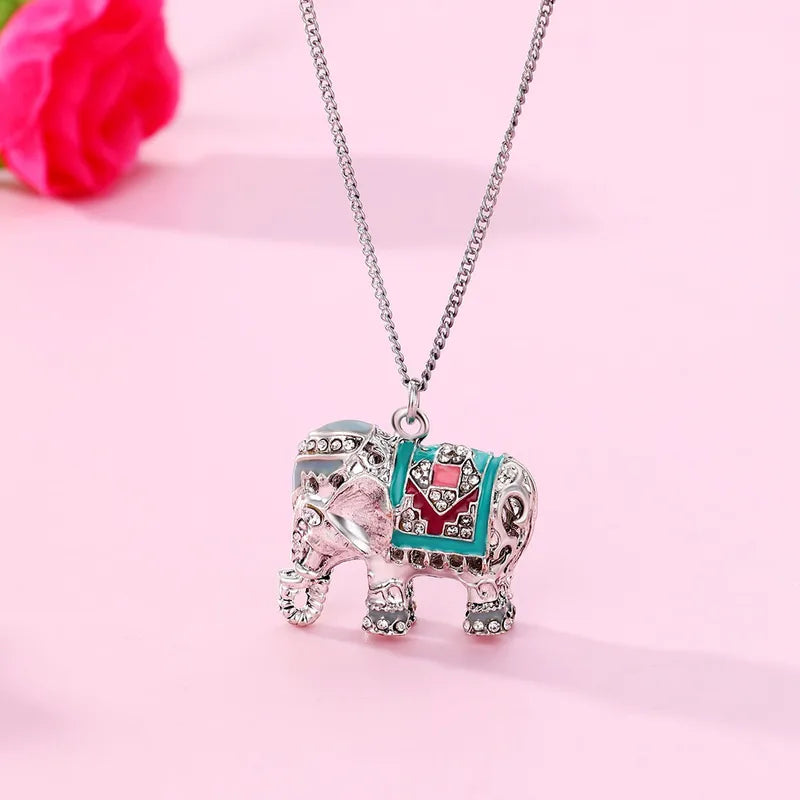 Kid's Girl Silver Elephant Shape Alloy Plated Necklace