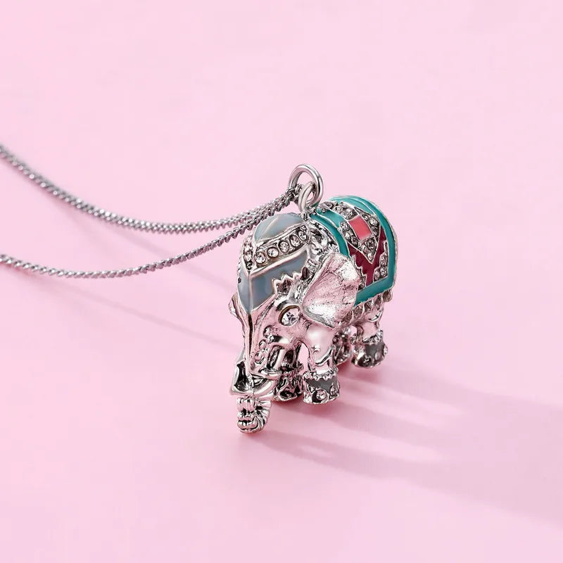Kid's Girl Silver Elephant Shape Alloy Plated Necklace