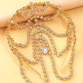 Multi-Layer Gold Crystal Bridal Head Chain