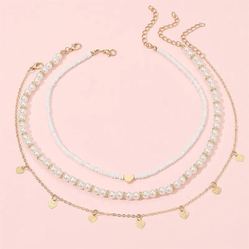 Multi Layered Kids Necklace Heart Shaped Design