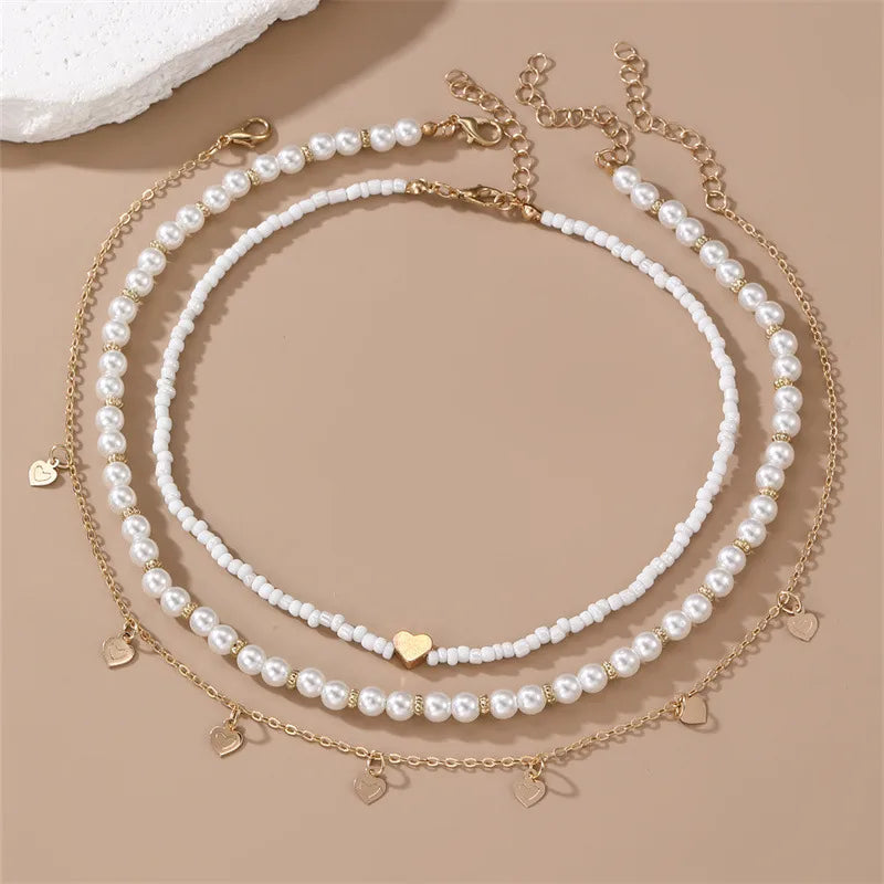 Multi Layered Kids Necklace Heart Shaped Design