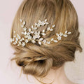 Silver Crystal Flower Hair Comb