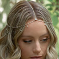 Silver Crystal Hair Chain for Women