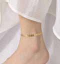 Women 18K Gold Plated Heart Anklet