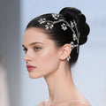 Women’s Silver Bridal Rhinestone Leaf Hairband