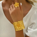 Women's Wedding Flower Bracelet & Ring Set