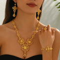Women's Wedding Gold Flower Jewelry Set